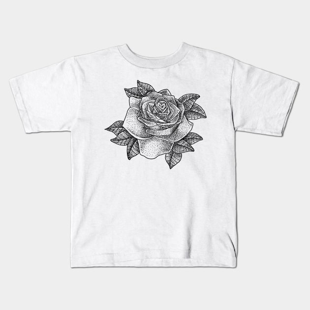 Dotted Rose Kids T-Shirt by Divoc